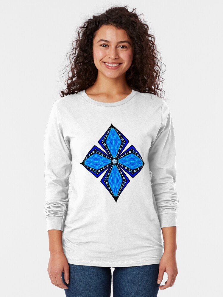 Alternate view of Onyx Beams of Flowers and Gems Long Sleeve T-Shirt