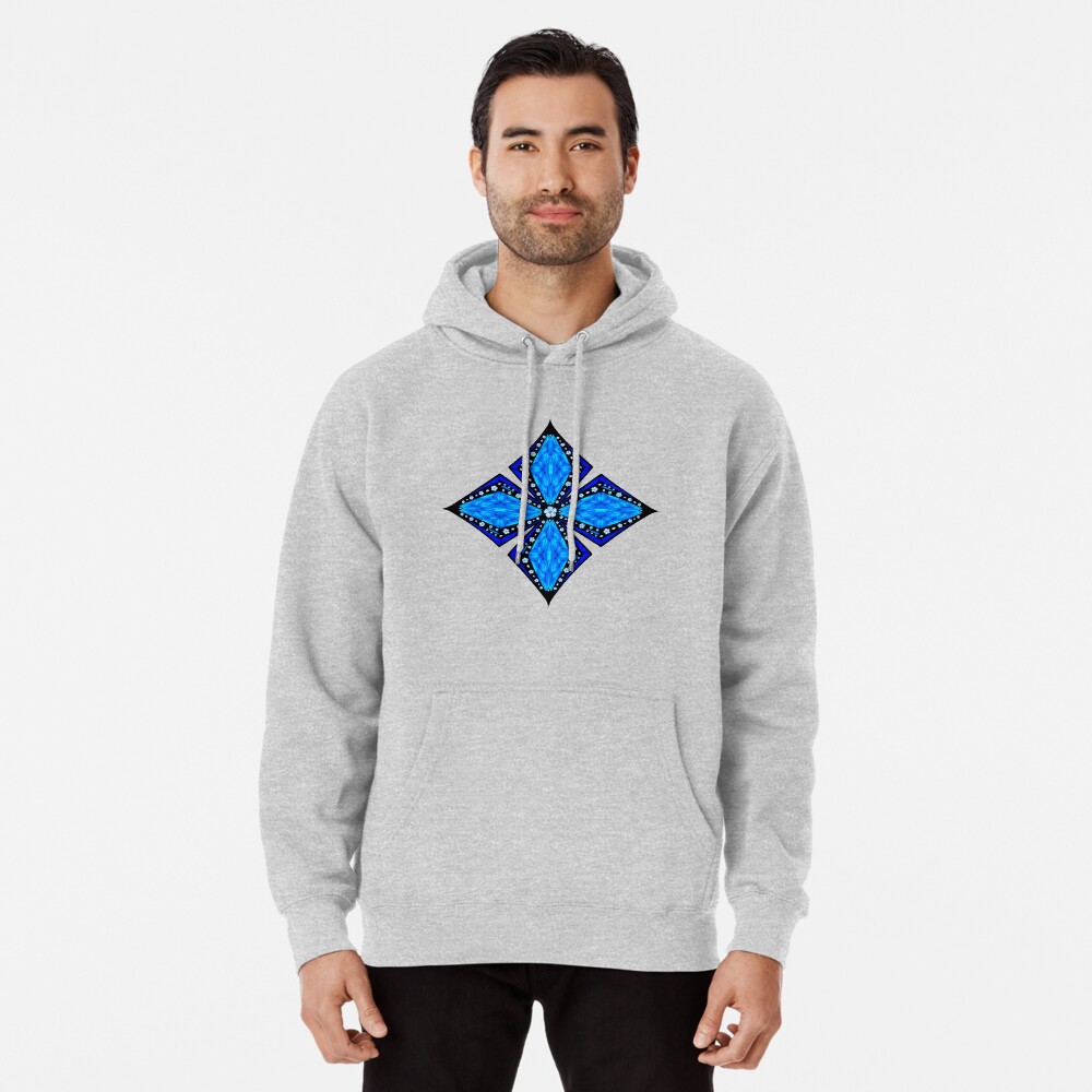 Onyx Beams of Flowers and Gems Pullover Hoodie