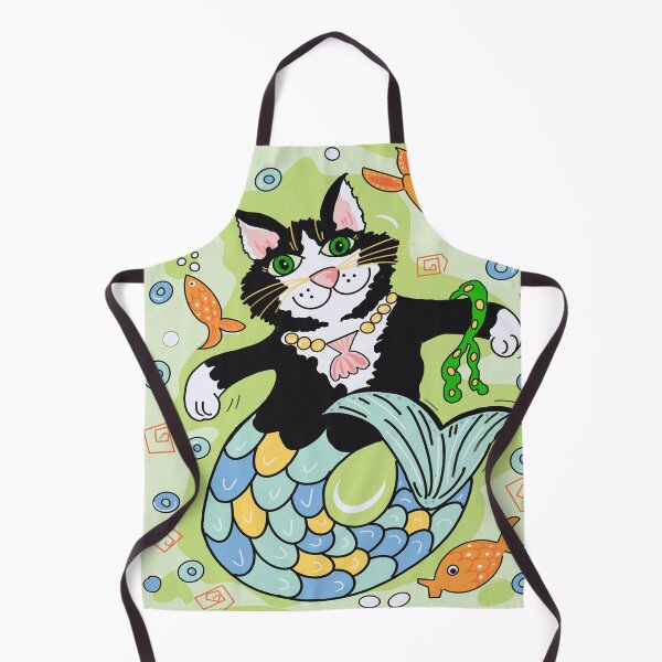 Item preview, Mermaid fantasy cat green designed and sold by OakendOriginals.