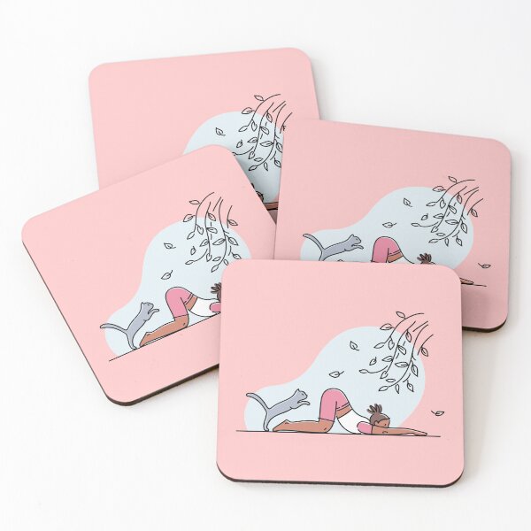 Item preview, YOGA PRACTICE WITH CAT Melting heart pose designed and sold by Trio's Stuff.