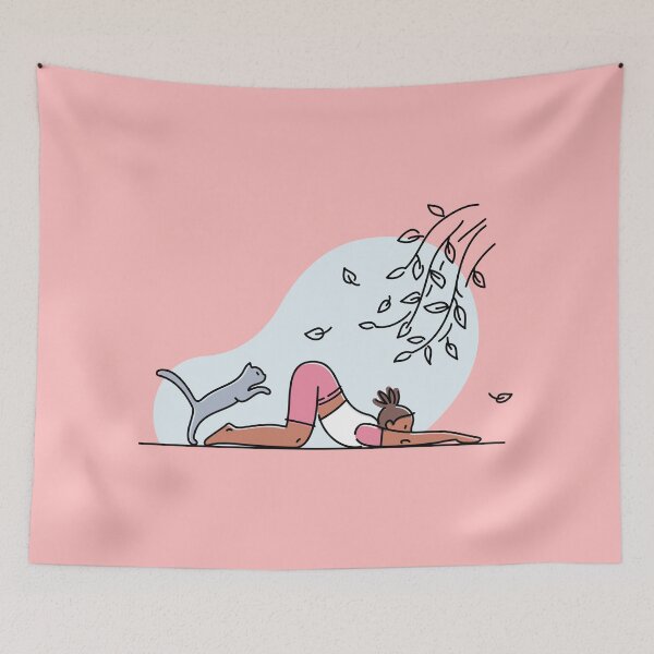 Item preview, YOGA PRACTICE WITH CAT Melting heart pose designed and sold by Trio's Stuff.
