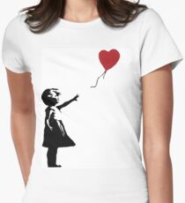 Banksy - Girl With Balloon Women's Fitted T-Shirt
