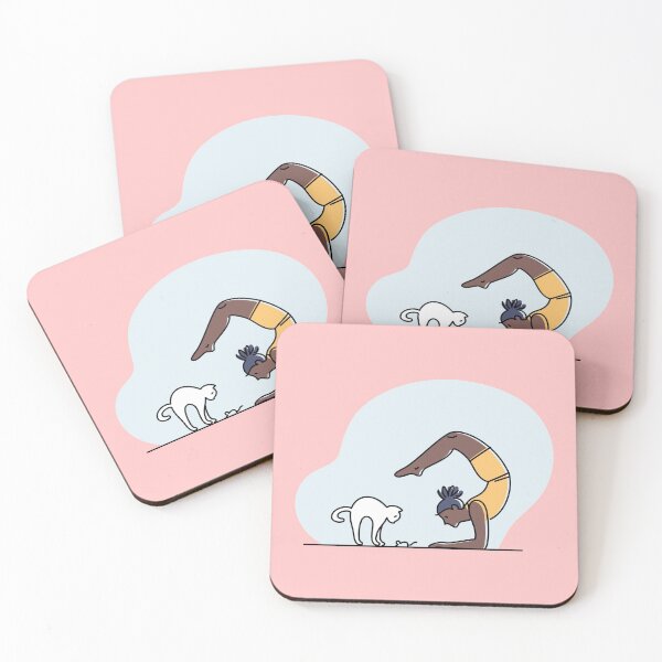 Item preview, YOGA PRACTICE WITH CAT Scorpion handstand pose designed and sold by Trio's Stuff.
