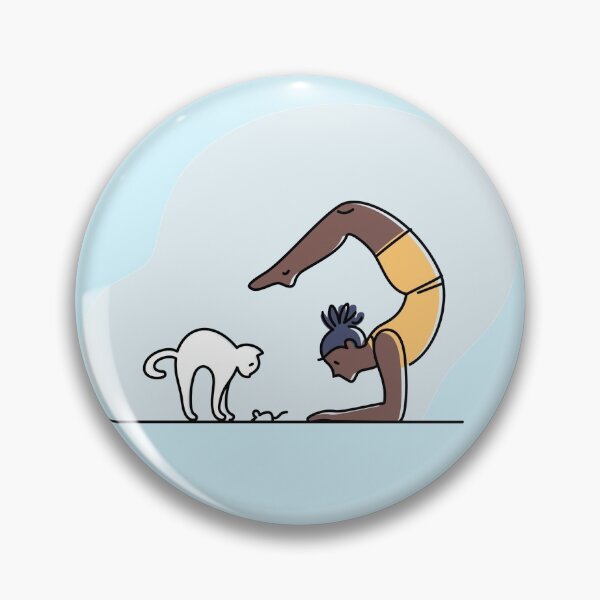 Item preview, YOGA PRACTICE WITH CAT Scorpion handstand pose designed and sold by Trio's Stuff.
