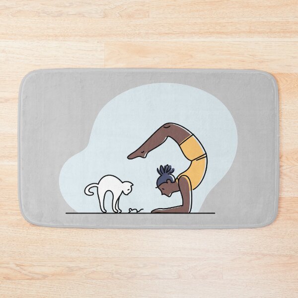 Item preview, YOGA PRACTICE WITH CAT Scorpion handstand pose designed and sold by Trio's Stuff.