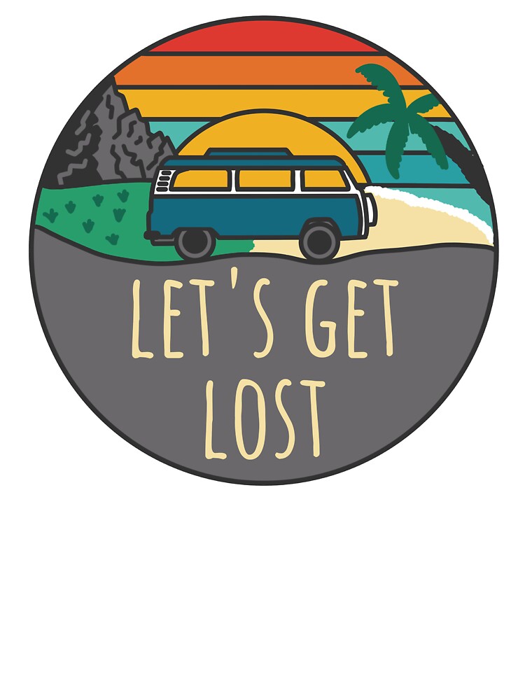 Let's Lost | Camper Van Landscape Retro Illustration" Kids by CarlosAlberto | Redbubble