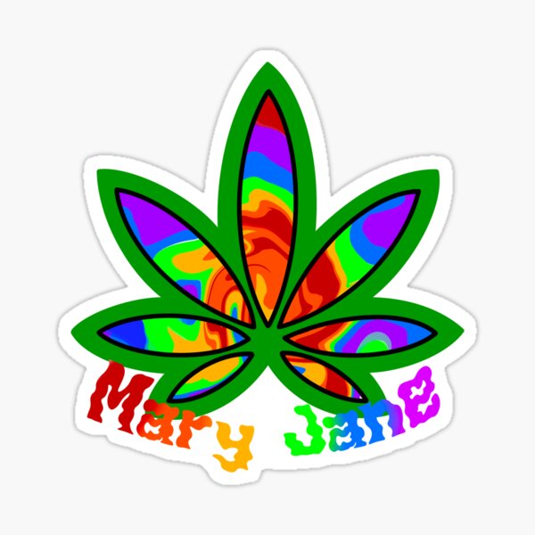 Glitchy Weed Leaf Sticker