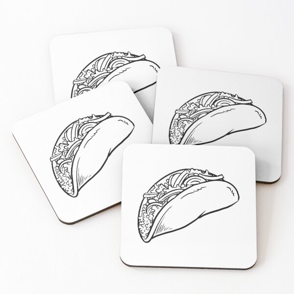 Item preview, Simple Taco Pattern! Black & White Taco Tuesday Love!   designed and sold by AlwaysGrowing.