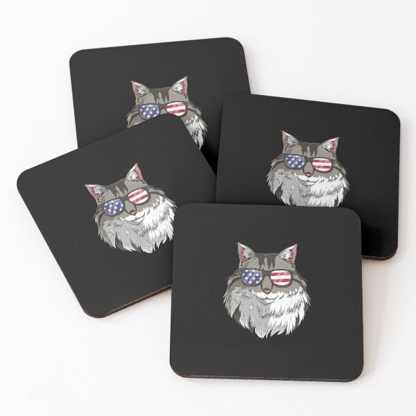 Item preview, Patriotic Maine Coon Cat Merica American Flag designed and sold by fatamyfan1.