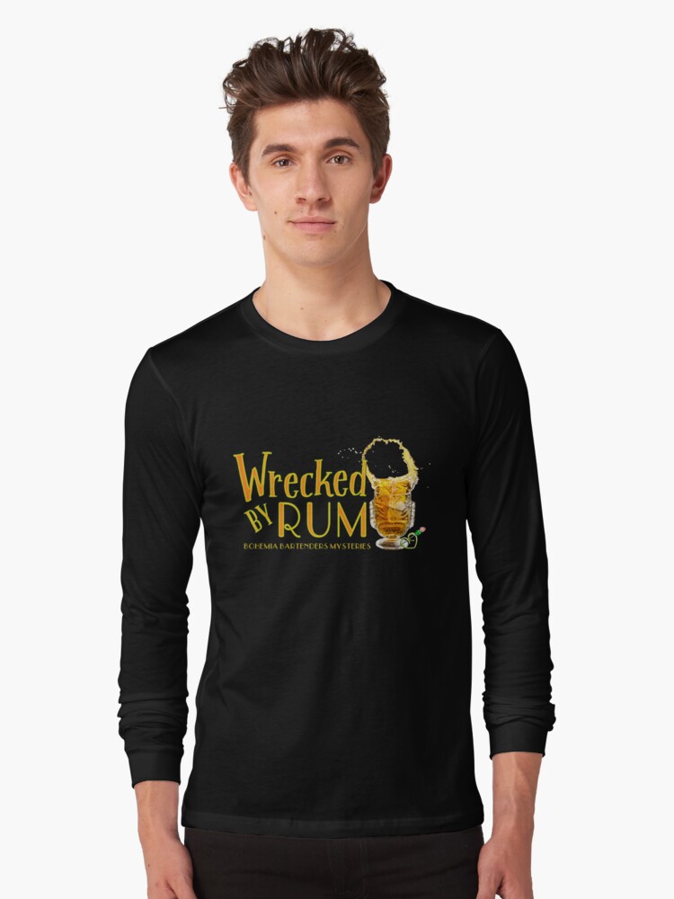 Thumbnail 1 of 5, Long Sleeve T-Shirt, Wrecked by Rum tiki cocktail designed and sold by SkyDiary.