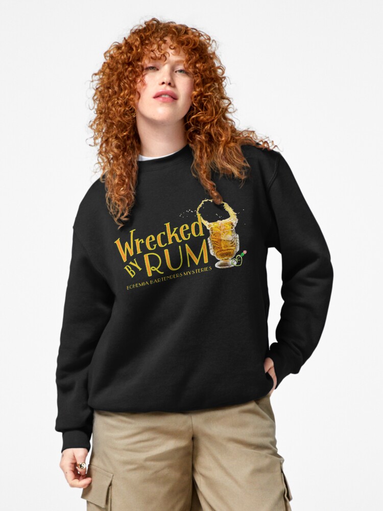 Thumbnail 4 of 7, Pullover Sweatshirt, Wrecked by Rum tiki cocktail designed and sold by SkyDiary.