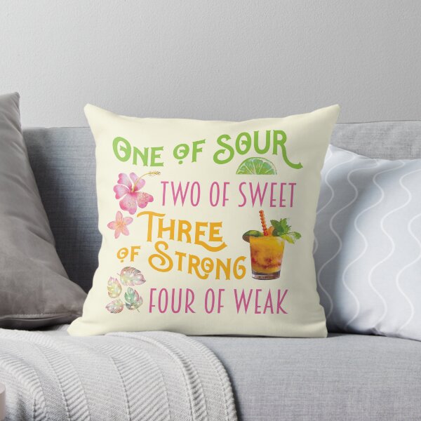 "One of Sour, Two of Sweet" Cocktail Formula Throw Pillow