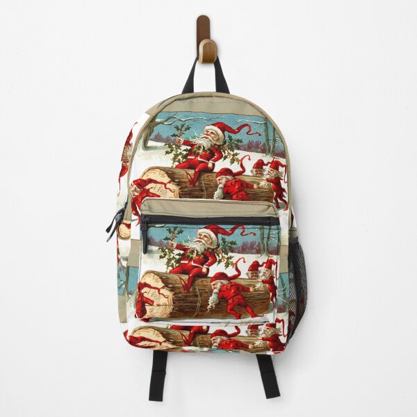 Item preview, RED CHRISTMAS ELVES CARRYING A TREE TRUNK designed and sold by BulganLumini.