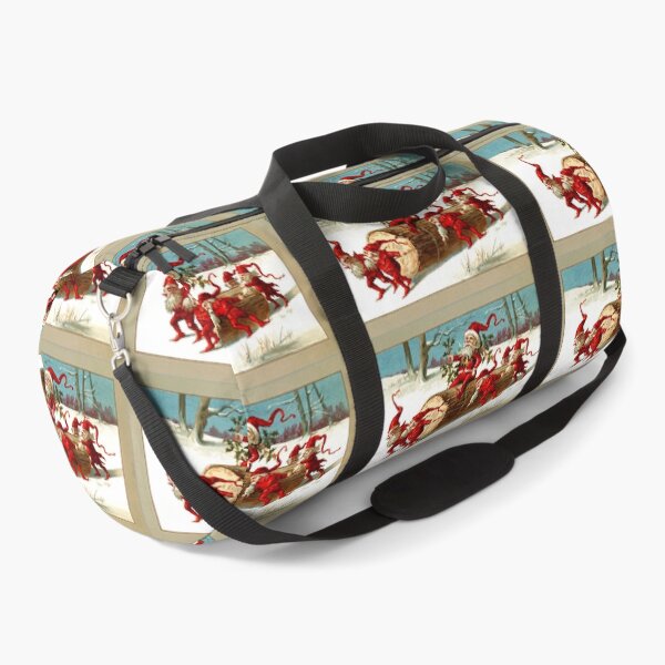 Item preview, RED CHRISTMAS  ELVES CARRYING A TREE TRUNK  designed and sold by BulganLumini.