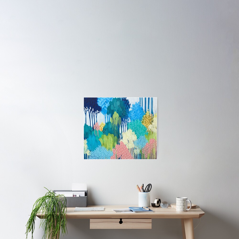 Blue Souring abstract art Poster