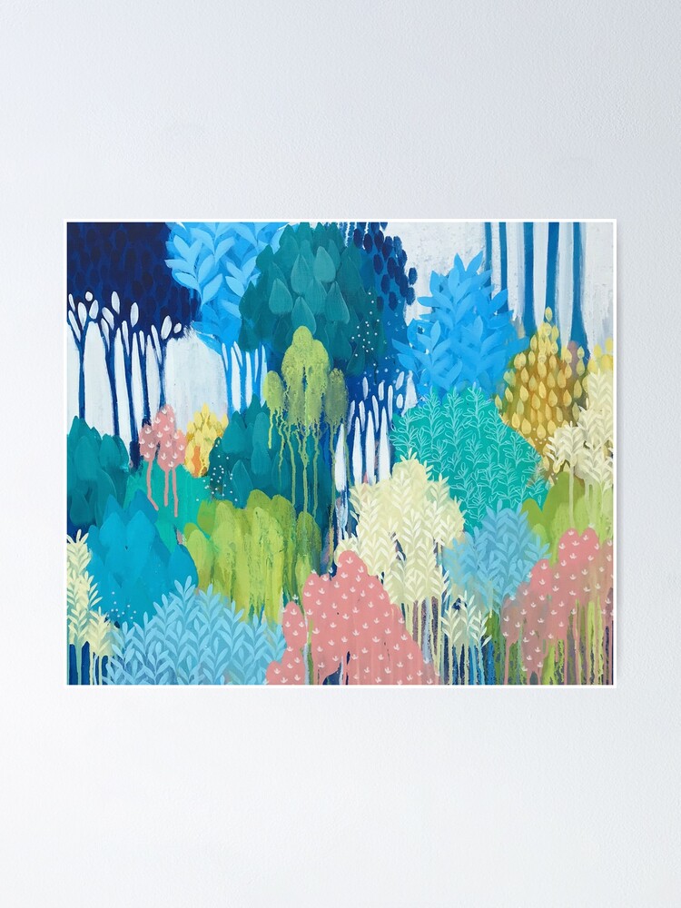 Alternate view of Blue Souring abstract art Poster