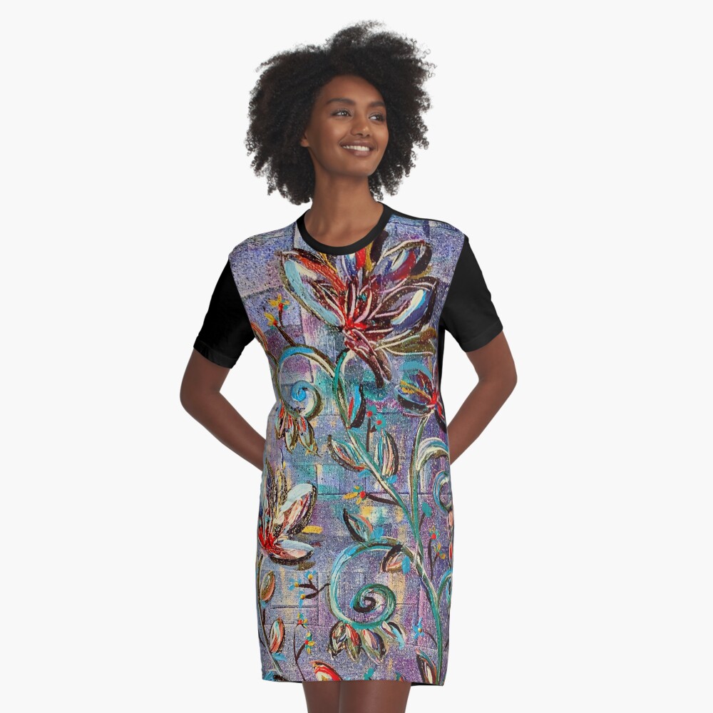 Flowers of the night Graphic T-Shirt Dress