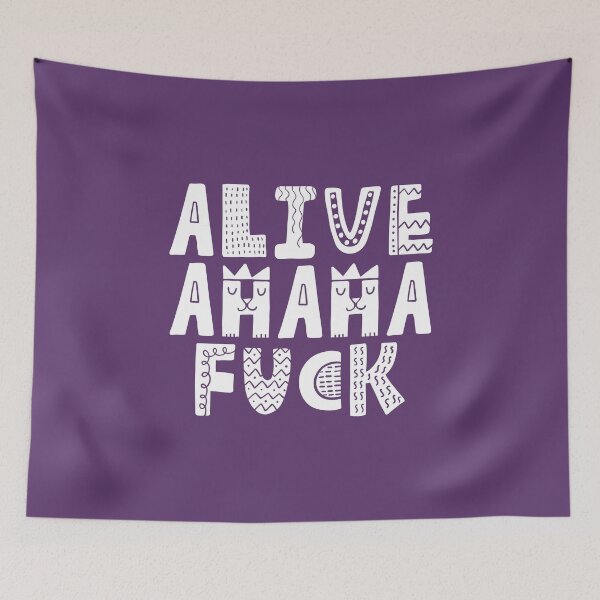 Item preview, Alive Ahaha Fuck Meme Cute Letters Girls #9 designed and sold by SalahBlt.
