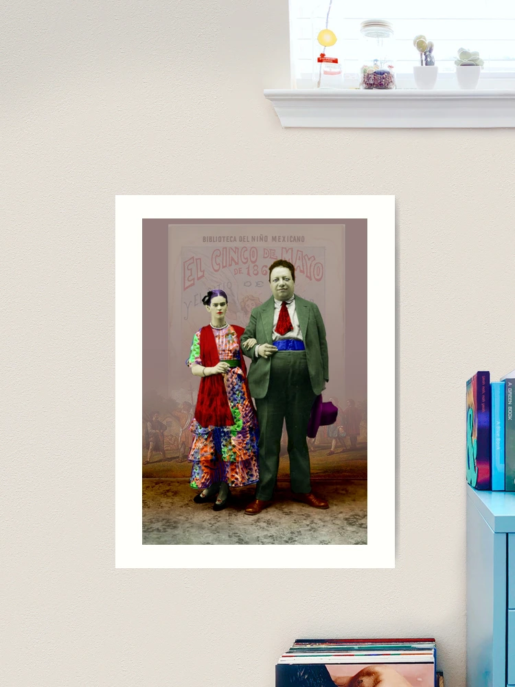 Frida Kahlo and Diego Rivera in Mexico Portrait with Hat Art Print for  Sale by Linkbekka