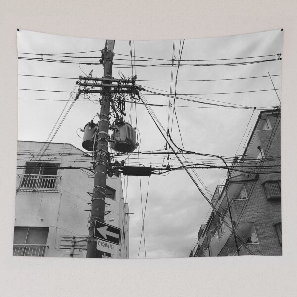 Item preview, Black and White City Wires in Osaka designed and sold by hockeng.