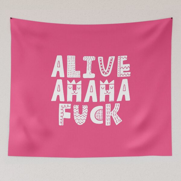 Item preview, Alive Ahaha Fuck Meme Cute Letters Girls #7 designed and sold by SalahBlt.