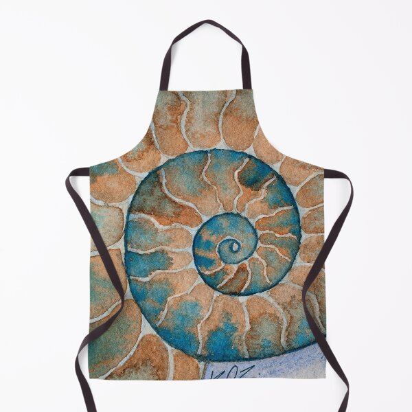 Item preview, Ammonite fossil watercolor painting designed and sold by RedFinchDesigns.