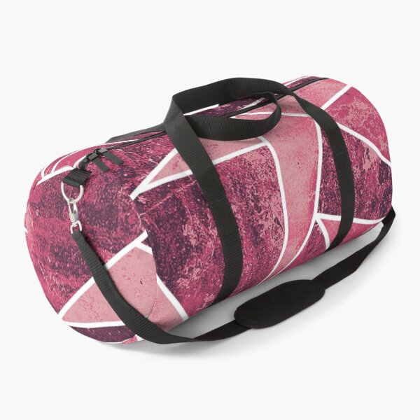 Blush Pink Marble With White Lines Duffle Bag