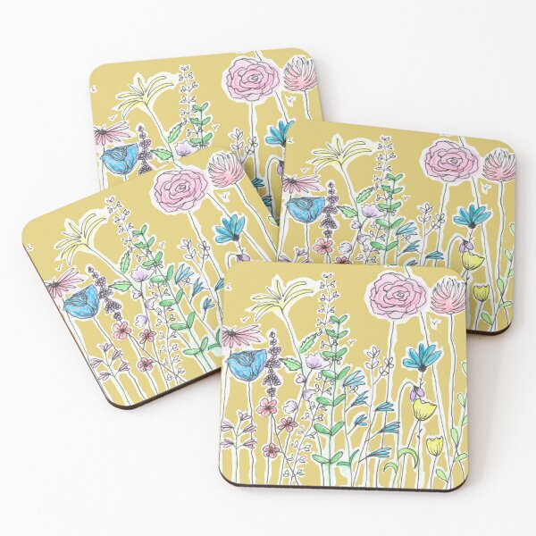 Item preview, English Country Garden in soft yellow designed and sold by CindyGetsArty.