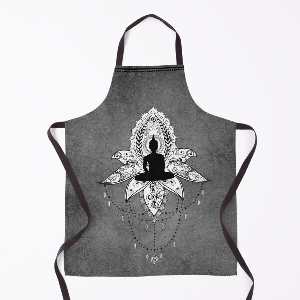 Item preview, Wonderful lotus with buddha, black and white, zentangle designed and sold by nicky2342.