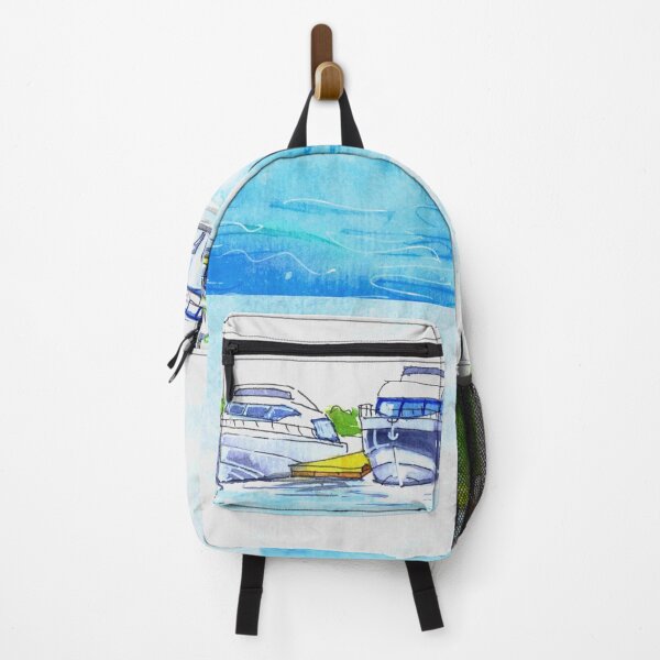 Item preview, Summer watercolor sketch with yachts. designed and sold by fararoc.