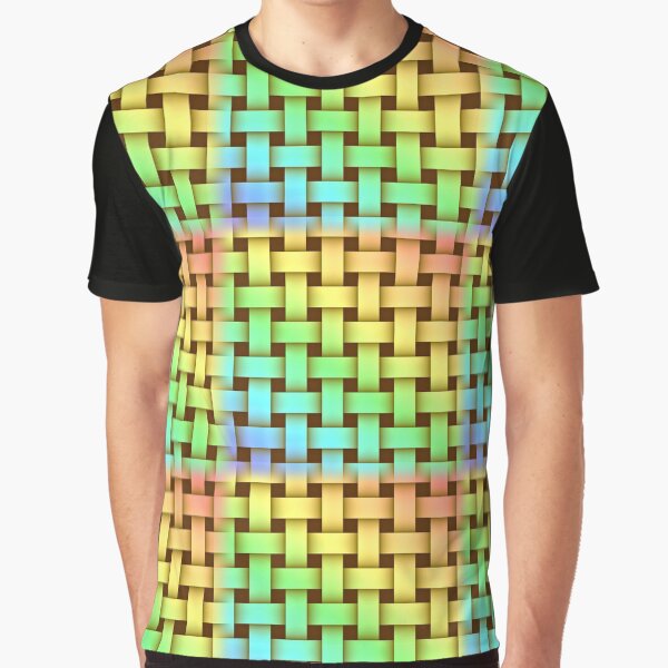 Basketweave Pattern In Pastel Rainbow Colors Graphic T-Shirt