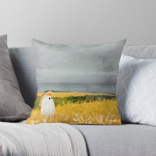 There's A Ghost in the Wheat field again... Throw Pillow