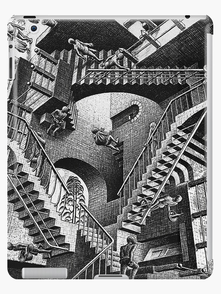 Escher Stairs Lizards Going Up Stairs MC Escher IPad Case Skin ...