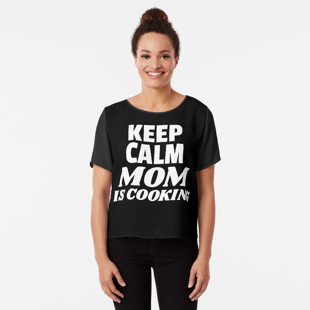 Keep Calm Mom is Cooking White Apron for Sale by quoteology