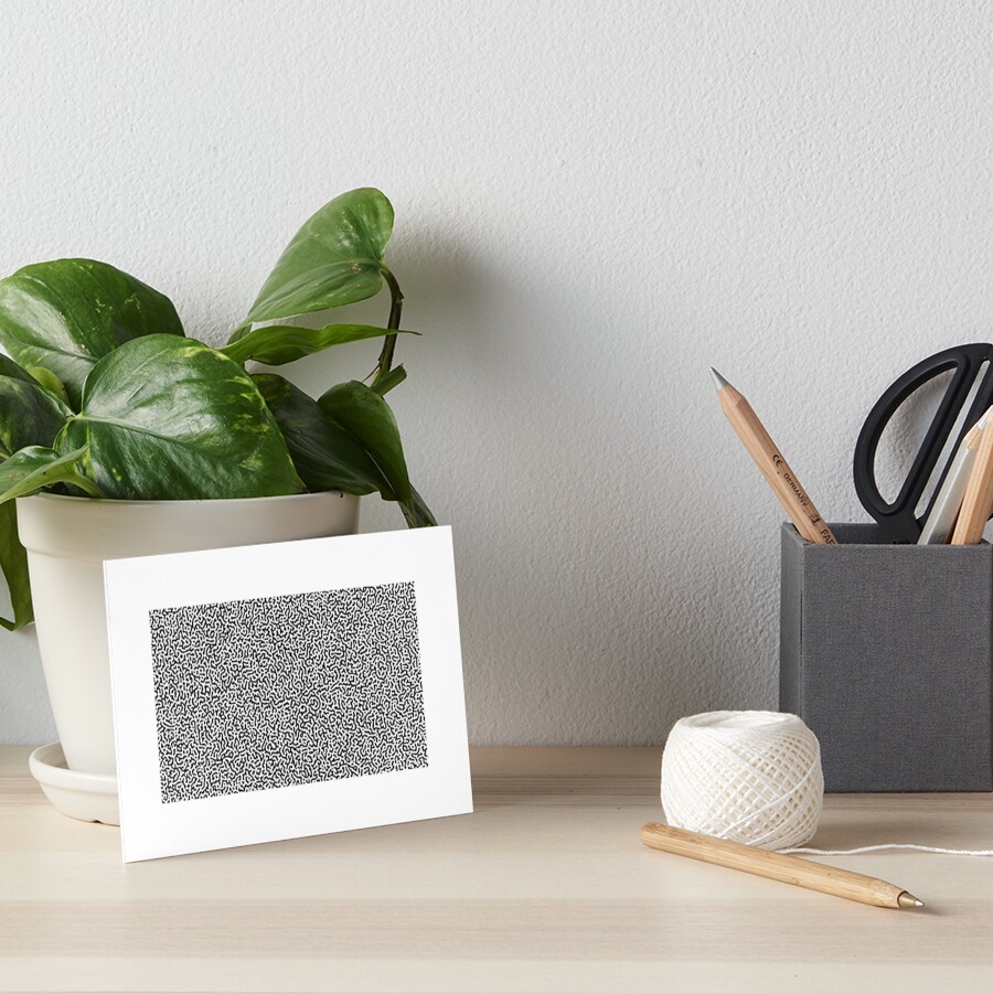 Turing Effect pattern illustration (Black version) Art Board Print