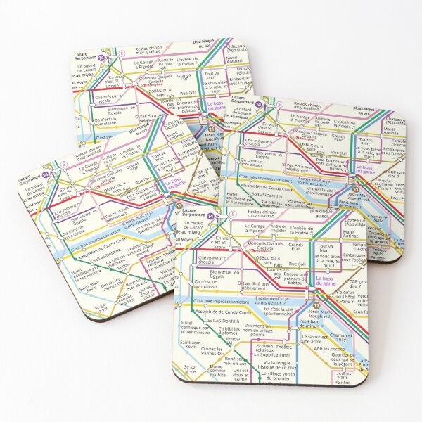 Item preview, Parody of the Paris metro map designed and sold by Tibo RIV.