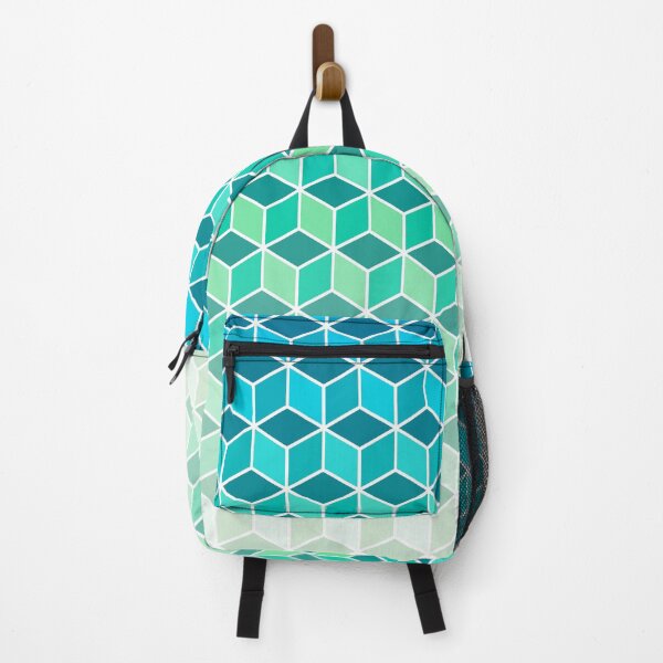 Teal Biscay Cubes Fade Backpack