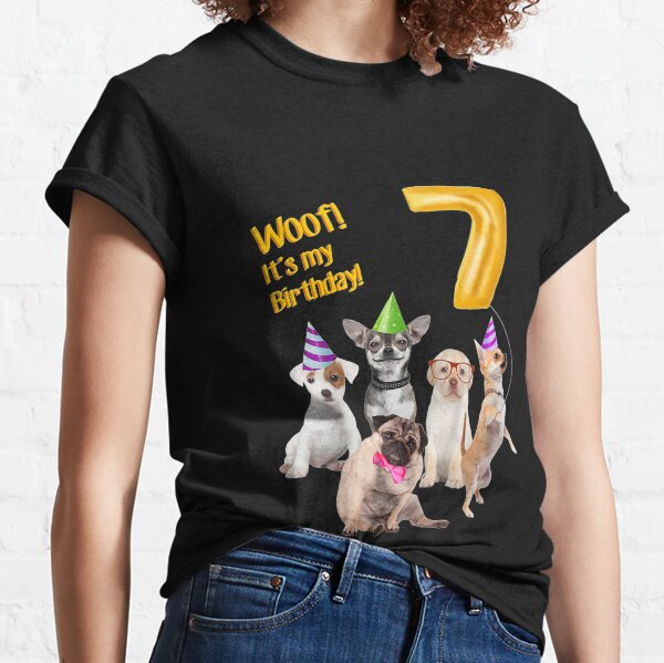 Kids Boys Girls cute dogs 7th Birthday puppy Classic T-Shirt