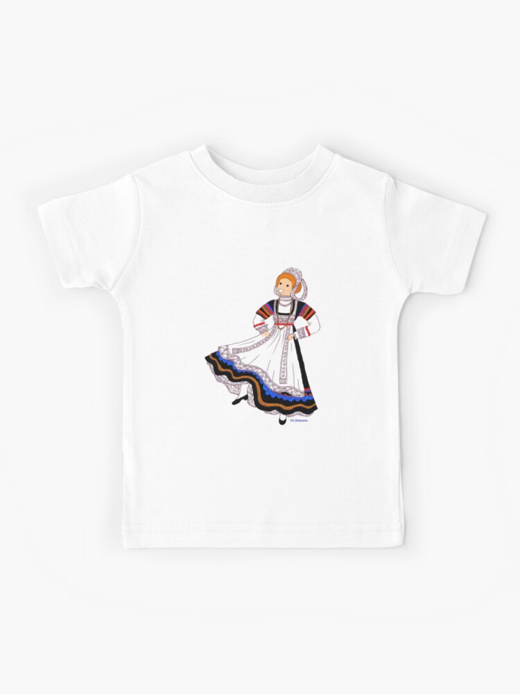 Costume from BASQUE COUNTRY, France Kids T-Shirt by Catherine Debusne