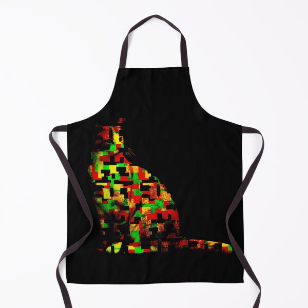 Item preview, Mystical Cool and Funky Cat with colorful block pattern designed and sold by vineeth.