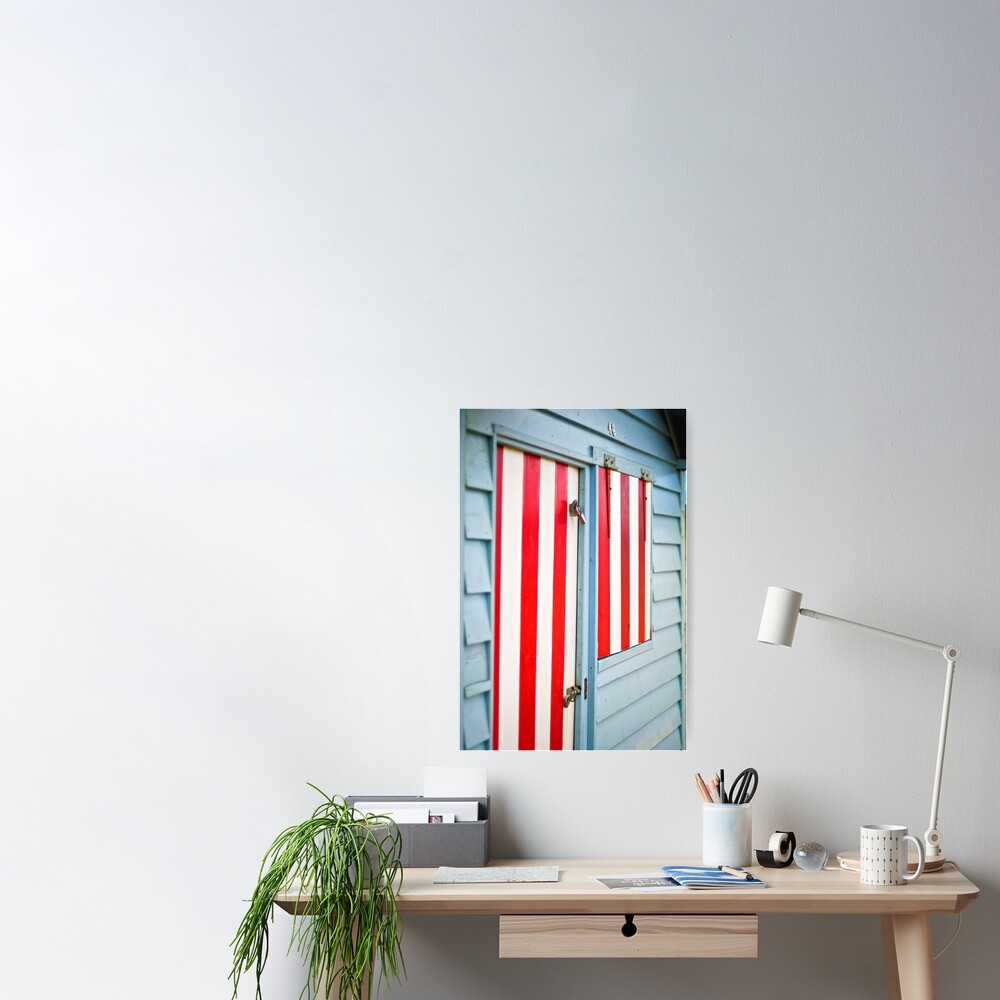 Candy striped - Brighton Beach Boxes - Australia Poster
