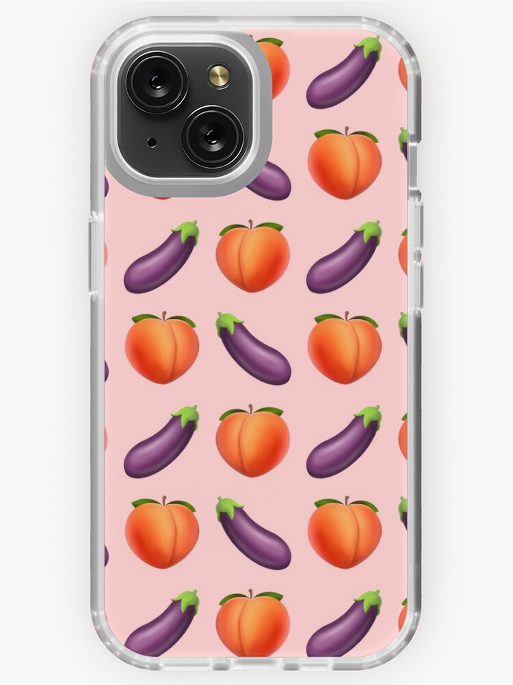 Peach and eggplant emoji  iPhone Case for Sale by PinkShinyArt