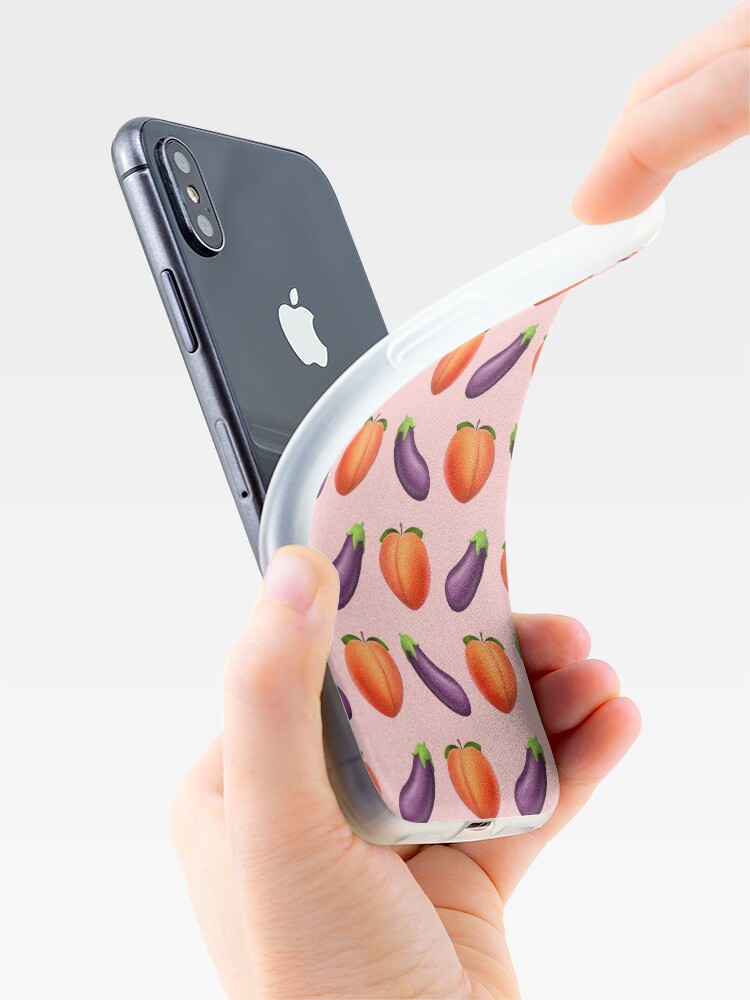 Peach and eggplant emoji  iPhone Case for Sale by PinkShinyArt