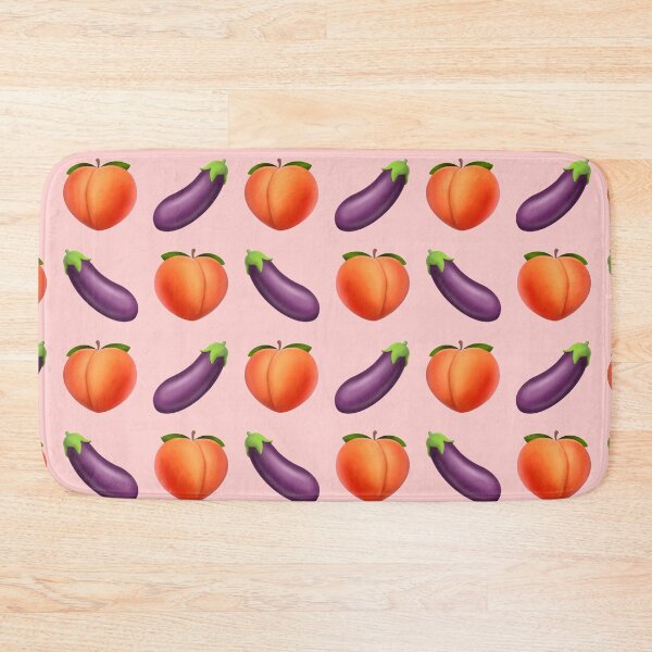 Item preview, Peach and eggplant emoji  designed and sold by PinkShinyArt.