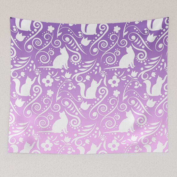 Item preview, Cat & Flowers - Velvet Lilac (Dreamy Fantasy Collection) designed and sold by CreativityRoams.