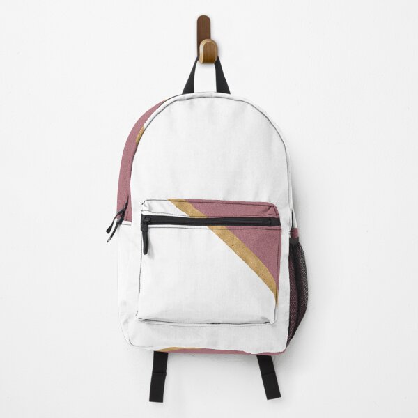 Minimal Glitter Rose Gold and White Design Backpack