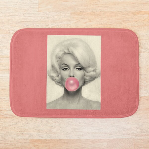 MARILYN MONROE : Bubble Blowing Print Bath Mat