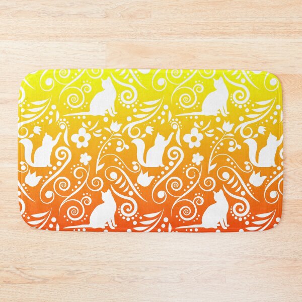 Item preview, Cat and Flowers - Lemon & Tangerine (Citrus Lover Collection) designed and sold by CreativityRoams.