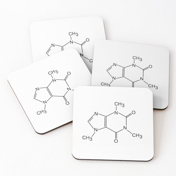 Caffeine Molecule Coasters (Set of 4)