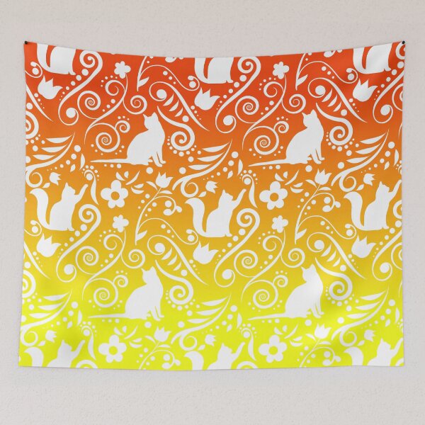 Item preview, Cat and Flowers - Lemon & Tangerine RS (Citrus Lover Collection) designed and sold by CreativityRoams.